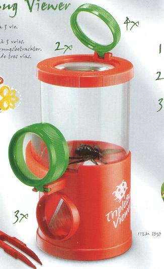 מיכל לפרחים וחרקים עם הגדלה משלושה כיוונים