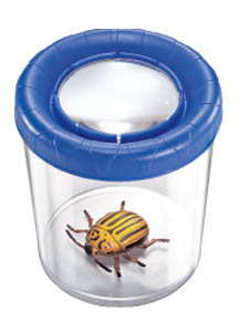 מיכל ענק עם זכוכית מגדלת